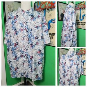 Columbia PFG Men’s 5XL Big&Tall Floral Button-Up Fishing Shirt Vented